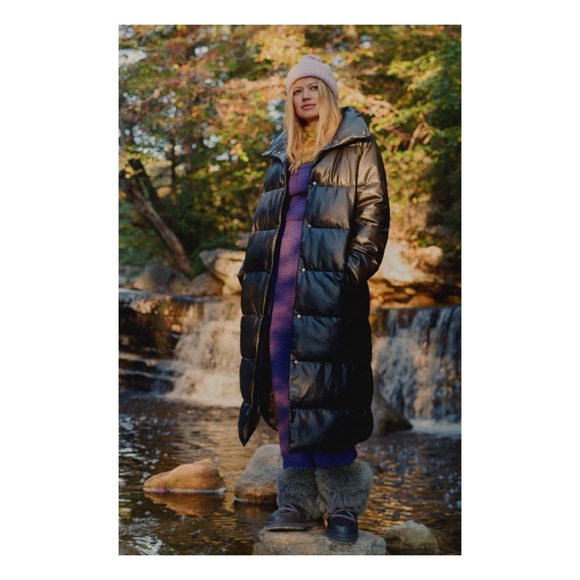 NWOT Anthropologie Avec Les Filles Maxi Puffer Coat in Black  Size Small - Picture 1 of 11